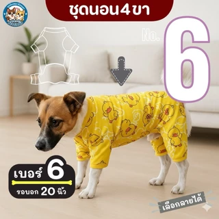 เบอร์ 6 ชุดนอน4ขา เสื้อน้องหมาน้องแมว รอบ-อก 20 นิ้ว