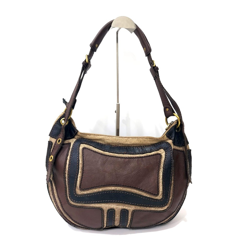 VTG MAE & J Patchwork Leather Large Color Block Hobo Bag กระเป๋าสะพายข้าง วินเทจ