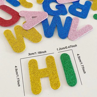 สติ๊กเกอร์โฟมตัวอักษรA-Z Self-กาว Glitter,มีหลายสีให้เลือกใช้ทำป้ายไฟได้