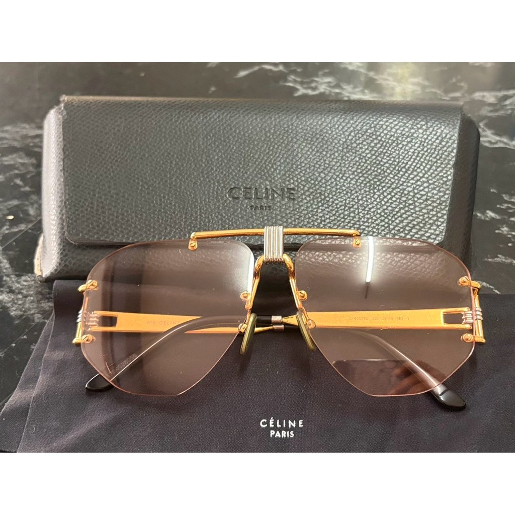 CELINE Pink Dégradé Aviator Sunglasses In Fragola
