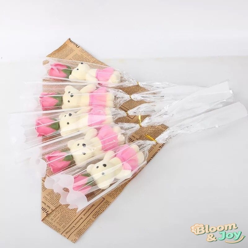 ของขวัญวันแม่ วันวาเลนไทน์ วันครู: ดอกกุหลาบประดิษฐ์รูปหมีขนาด 40 ซม. ราคา ถูกที่สุด ดีลบีเคเค แกลเลอรีภาพที่ 9