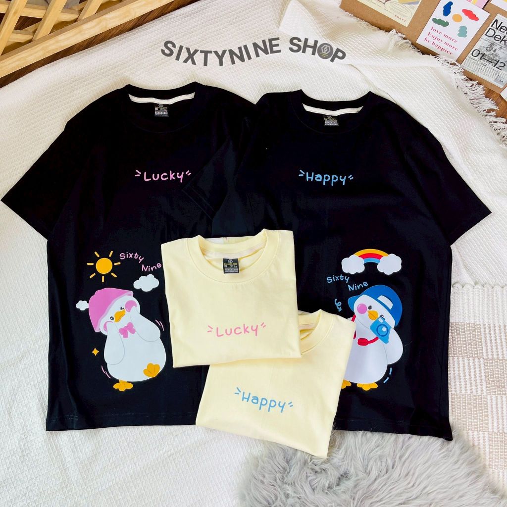 เสื้อยืดพิมพ์ลาย ” น้องเป็ดคู่รัก ” เสื้อคู่รัก เสื้อคู่ unisex ผ้าคอตตอน พร้อมส่ง