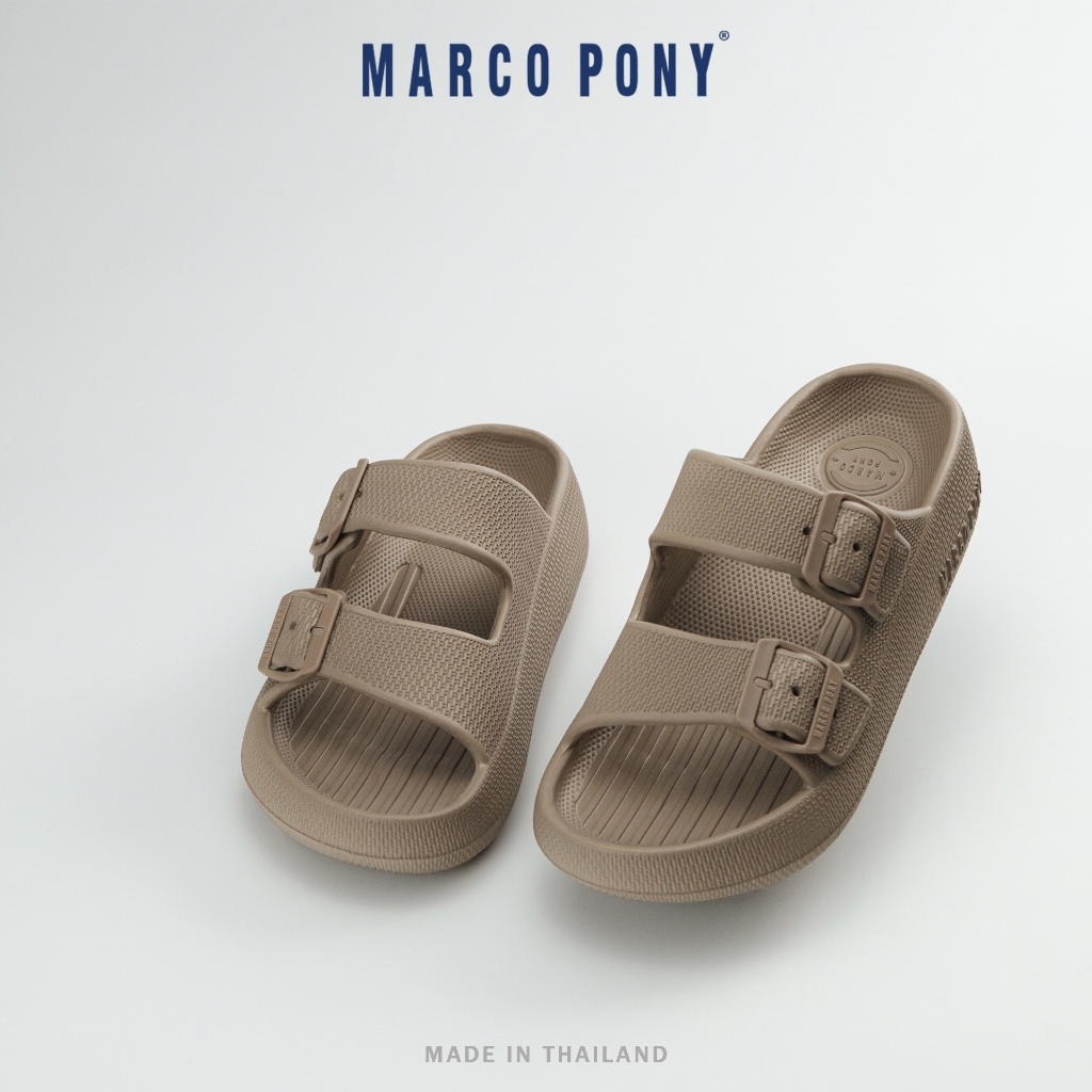 Marco Pony รองเท้า แตะ พื้น หนา สายคาดปรับระดับได้ รองเท้าแตะผู้หญิงแฟชั่น รองเท