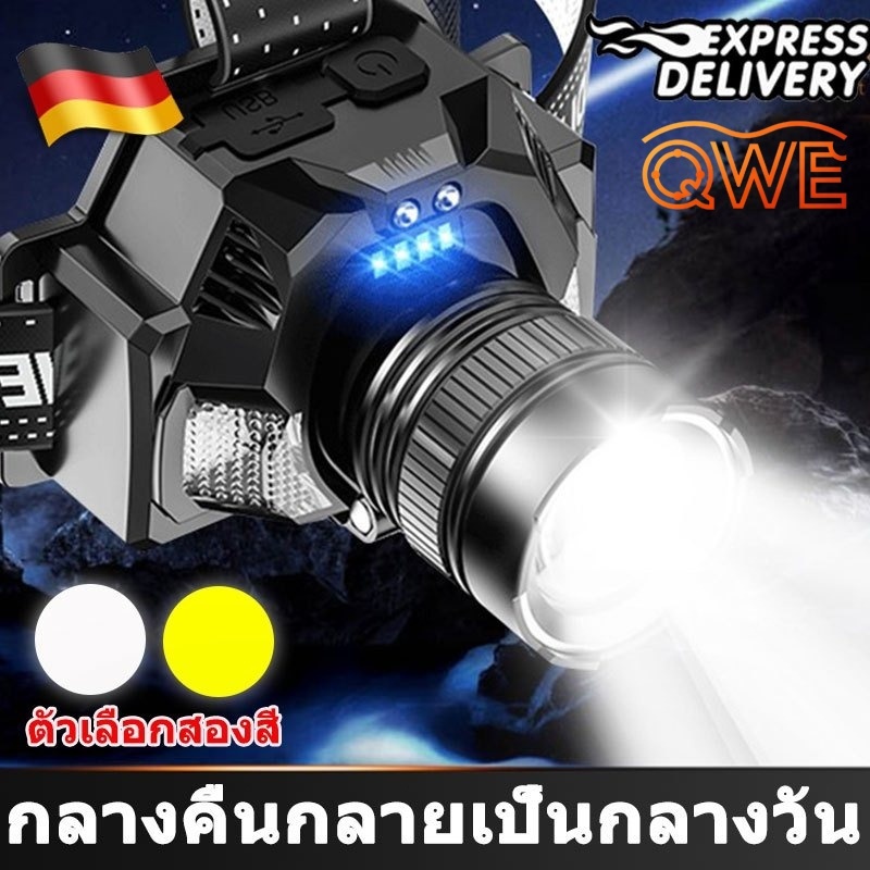 ใหม่ปีนี้🔥ไฟฉายคาดหัวแท้LEDไฟฉาย ซูมได้ไฟคาดหัวแรงสูงกันน้ำไฟส่องกบ ไฟฉายแรงสูง ไฟสายคาดหัว ไฟฉายแบบชาร์จ หม้อแบตคาดหัว
