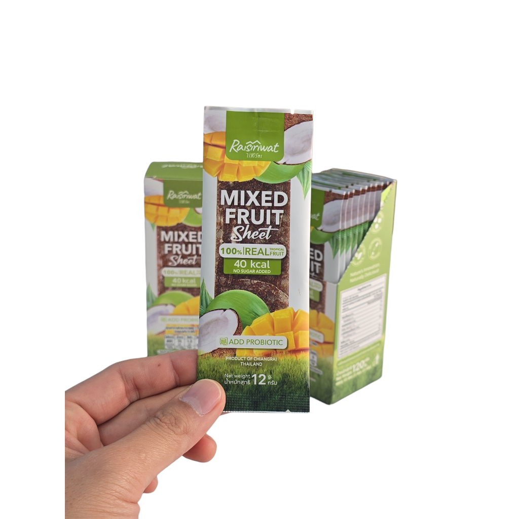ของฝากเชียงราย Mixed Fruit Sheet ผลไม้รวมแผ่น ไม่เติมน้ำตาล Healthy Snack มะม่วง มะพร้าว ไร่สิริวัตร