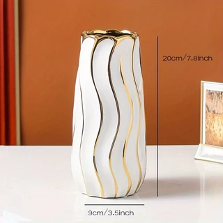 แจกันเซรามิกสีทองไฟฟ้า vase จำนวนจำกัด! ✓ ลวดลายหรู สำหรับตกแต่งบ้านและของขวัญ/ของขวัญปีใหม่ ✓ ขนาด 20-25 ซม. ✓ ของแท้1