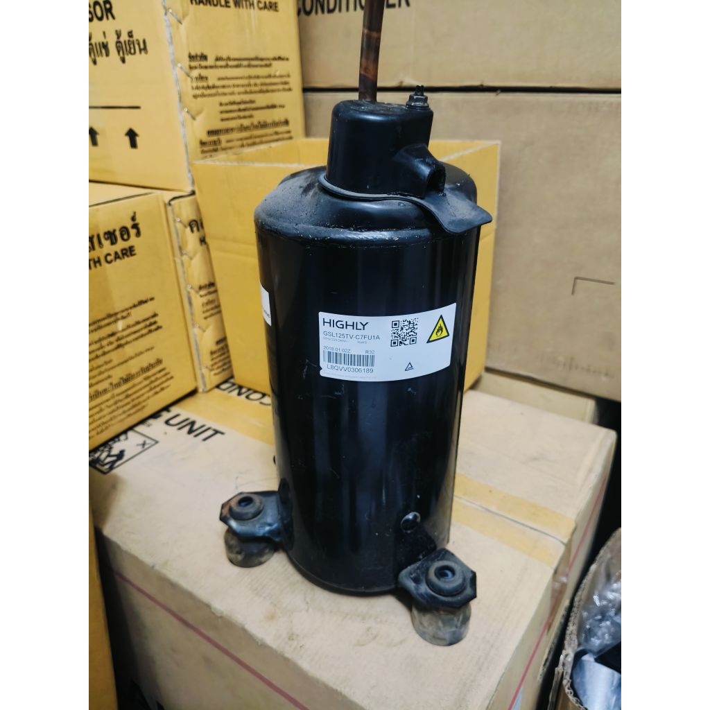 คอมแอร์มือสอง ยี่ห้อ Highly รุ่น GSL125TV- C7FU1A ขนาด 12000 btu R32 ระบบธรรมดา