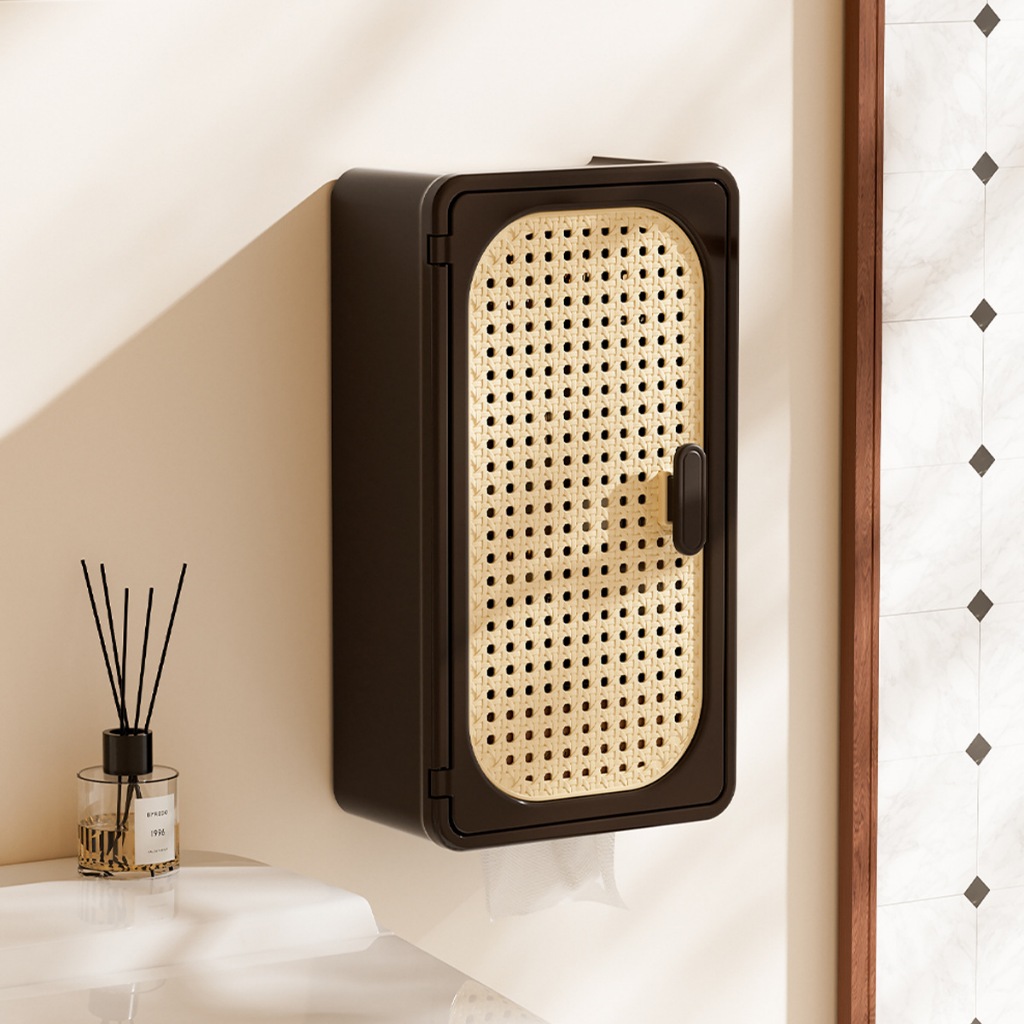 【ThaiBreeze】สไตล์วินเทจติดผนังเนื้อเยื่อกล่องเก็บฝุ่นกล่องเก็บความจุขนาดใหญ่แบ่งช่องเก็บของรายการติดตั้งง่าย - รูปที่ 3