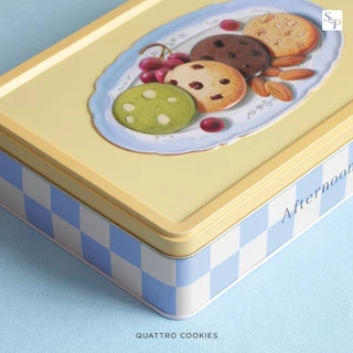 S&P Quattro Cookies เอส แอนด์ พี ควอตโตรคุกกี้ กล่องโลหะ ของขวัญพรีเมียม คุกกี้ 4 รส 240กรัม