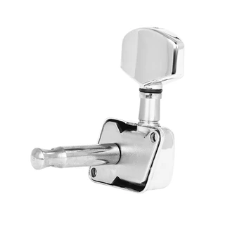 ลูกบิดกีตาร์โปร่ง แบบเปลือยมีฝาครอบ เหล็กชุบโครเมียม ขายแยก ซ้าย-ขวา ฟรีปิ๊ก1ตัว (ราคาต่อ1ชิ้น)