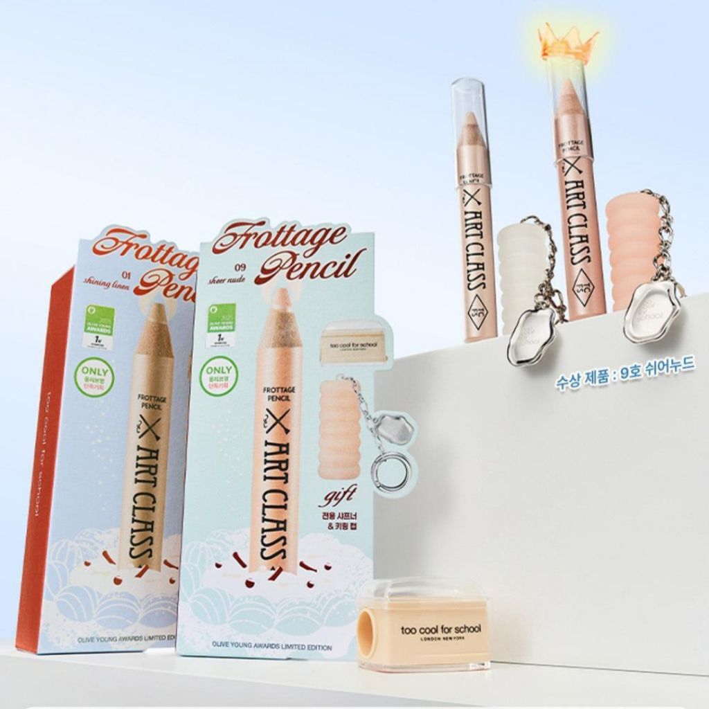 เซทพิเศษ สำหรับรางวัล2025 สีขายดี 01/09 (+กบเหลาสีใหม่,cap keyring) Too cool for school Frottage pen