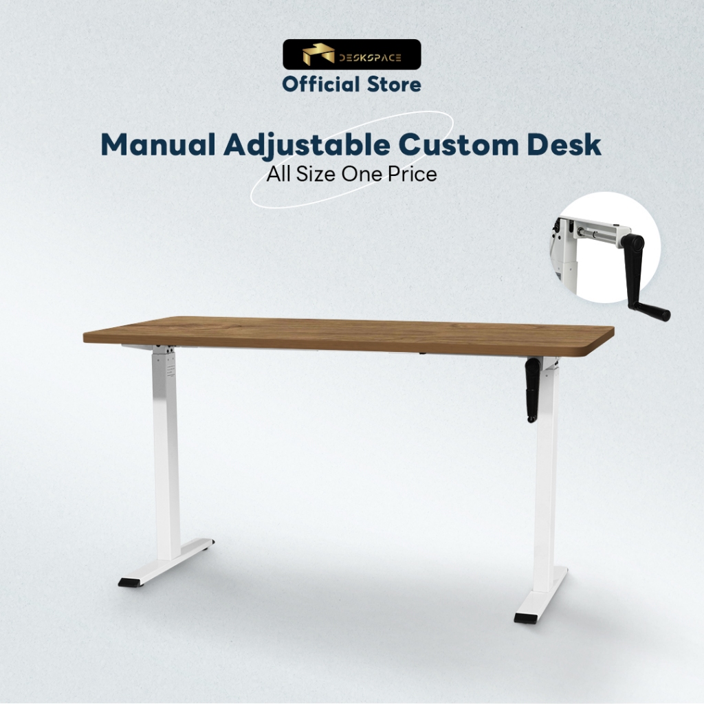 (Pre-Order 7-14 วัน) DESKSPACE โต๊ะปรับระดับไฟฟ้า Dual Motor สั่งผลิตท็อปไม้ตามขนาด มี USB-A,C ปรับความสูงได้ 60-125 cm