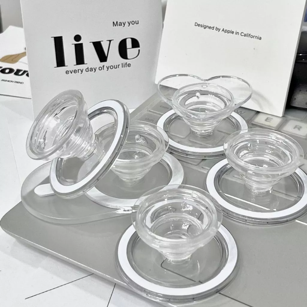 popsocket ตัวติดมือถือ Magnetic Griptok ขายึดถุงลมนิรภัยแม่เหล็กแบบยืดหดได้สำหรับโทรศัพท์แบบพับได้ เบาะลมใส ring holder