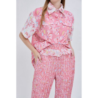 Chita studio-Bloom pleats กางเกงพลีทขายาวพิมพ์ลายลิขสิทธิ์ขอ…