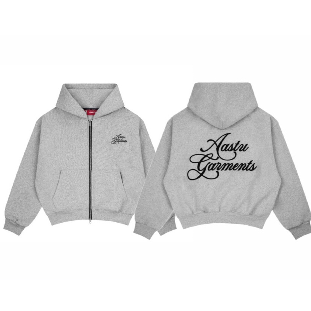 Pre-order (14-20days) แบรนด์เวียดนาม🇻🇳AASTU | AASTU GARMENT HOODIE ZIP // GREY 🩶