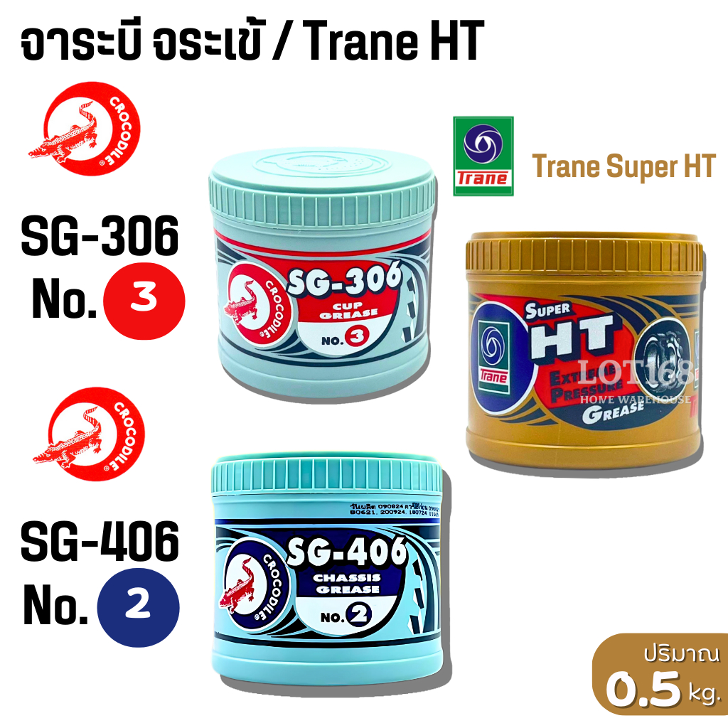 จาระบี เทรน HT จารบีจระเข้ SG-306 SG-406 0.5กก จารบี TRANE HT เนื้อใส จระเข้แดง จ