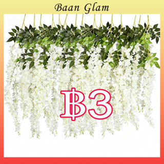 【ราคาถูกที่สุด】 ต้นวิสทีเรียประดิษฐ์ ดอกไม้ประดิษฐ์แบบเลื้อย…