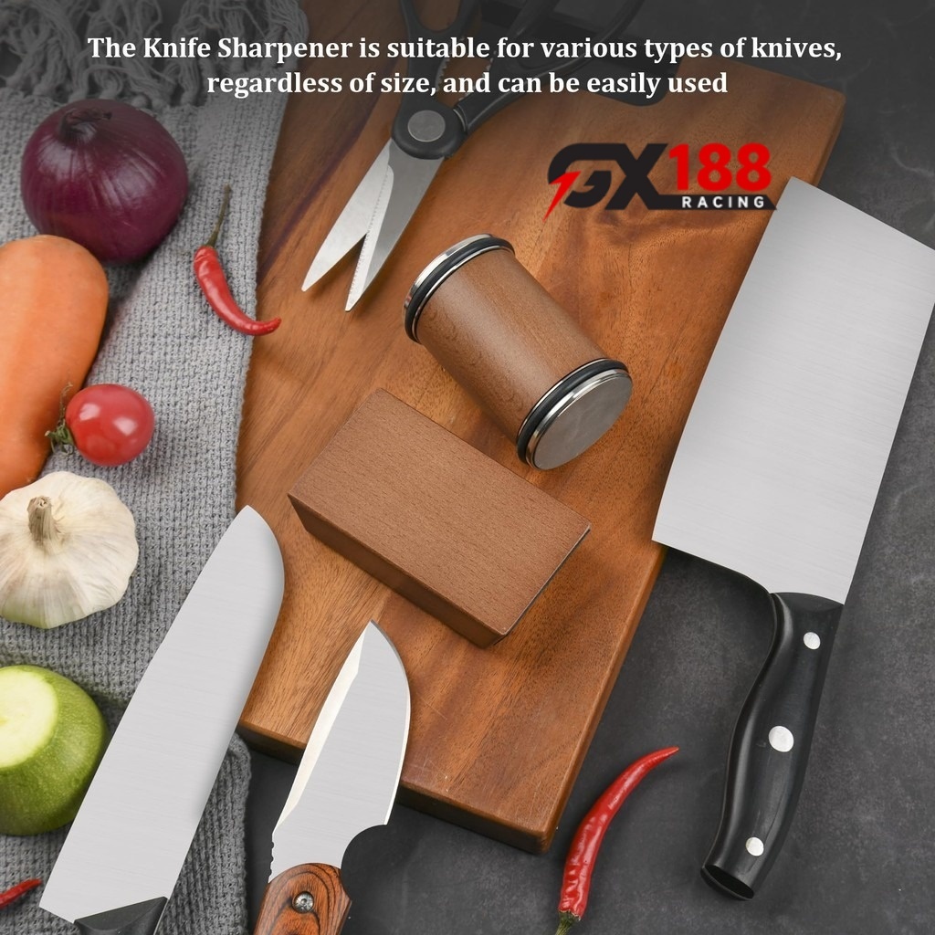 เครื่องลับมีดแบบมีล้อพร้อมฐานวางมีดแบบแม่เหล็ก ชุดหินลับมีดเพชรพร้อมลูกกลิ้งมุม 15 และ 20 องศา อุปกรณ์ครัว