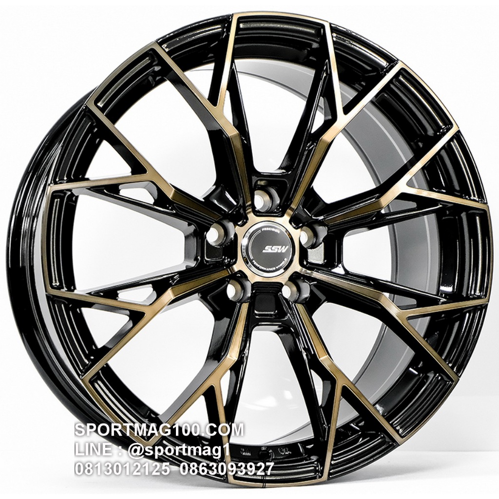 ล้อแม็กซ์ SSW S389 ขอบ18นิ้ว 5รู108 สีดำหน้าชา กว้าง 8-18นิ้ว Offset38 [22638]