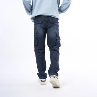 DAVIE JONES [BE FEARLESS] กางเกงคาร์โก้ผู้ชาย Relax Fit Cargo Pants สีกรม ดำ CO0087