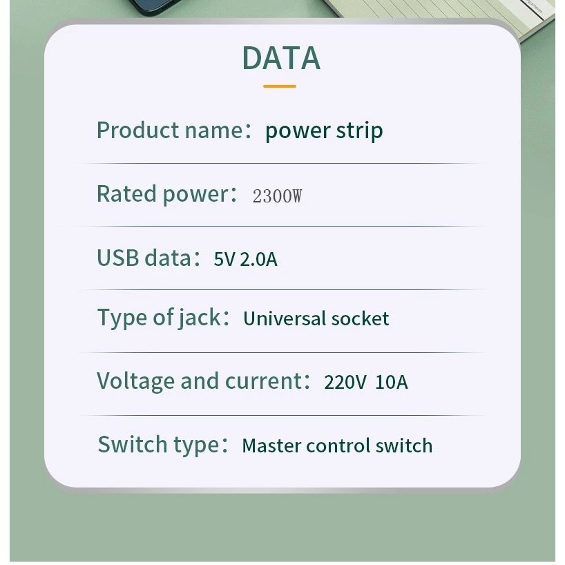 ปลั๊กไฟ 8 ทาง พร้อมพอร์ต USB และ PD 2300W มอก.2432-2555 ความยาว 3m/5m/8m thumbnail 10