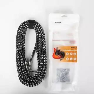 KAWES สายแจ็ค กีต้าร์ เบส ไฟฟ้า เครื่องเสียง 3 เมตร สายถัก เคเบิ้ล 6.35 Bass Guitar Jack Cable
