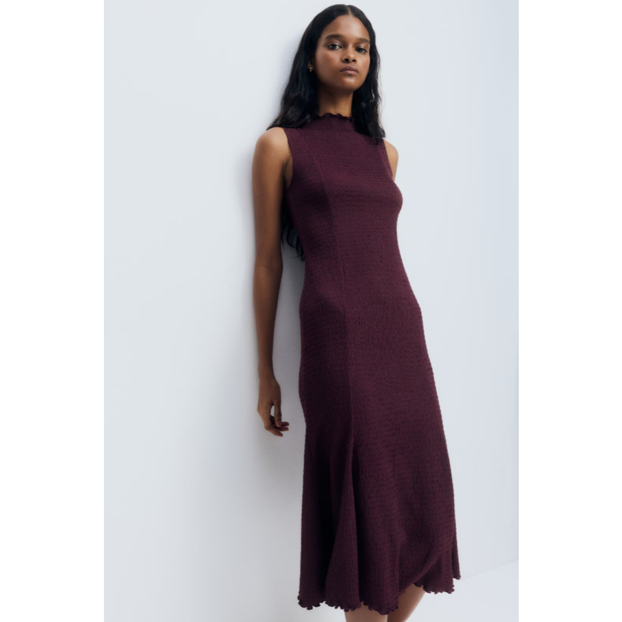 H&M(เอชแอนด์เอ็ม) เดรสผ้าชีฟองสม็อกทรงทันสมัย Women Smocked dress 1324280_1