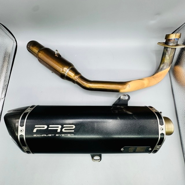 ท่อฟูล คอท่อสแตนเลส ปลายท่อ PR2 AK TEFLON COLOR 35 CM ใส่รถ HONDA FORZA350 ADV350