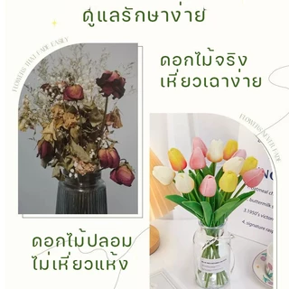 ดอกทิวลิปปลอม เยอบีร่าปลอม ดอกไม้ประดิษฐ์ ดอกไม้ปลอม ดอกพลาสติก พล็อพถ่ายรูป แต่งห้อง หลายสีเลือกได้