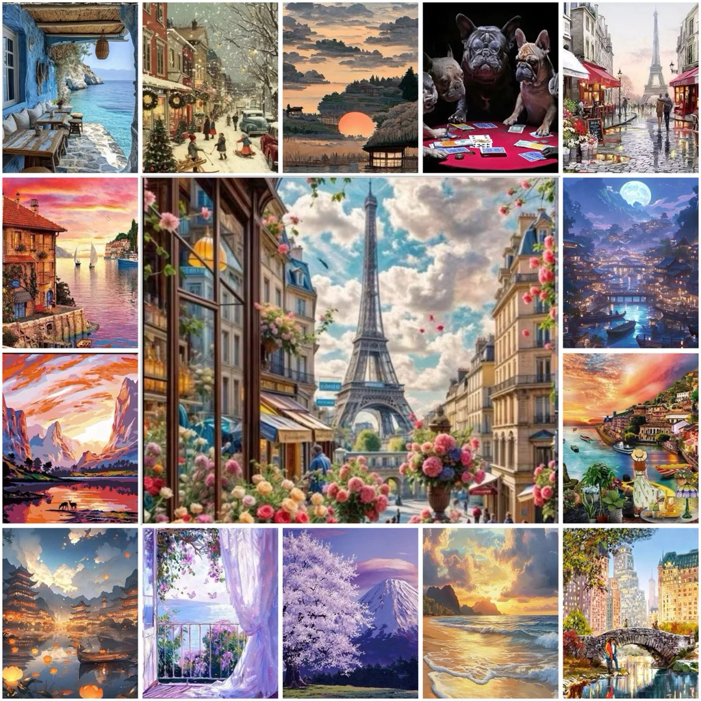 ครอสติสคริสตัล ปักครอสติส ขนาด 30 x 40 cm ภาพติดเพชร diamond painting ศิลปะตกแต่งบ้าน DIY 5D ของขวัญ