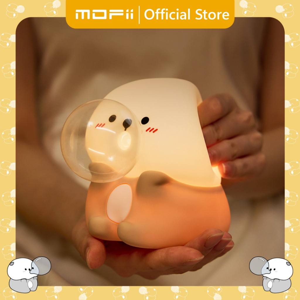 [ของแท้ รับประกันศูนย์ไทย]MOFii โคมไฟน่ารัก SEA OTTER GUM นากน้อยเป่าลูกโป่ง ปรับระดับแสงตั้งเวลาได้