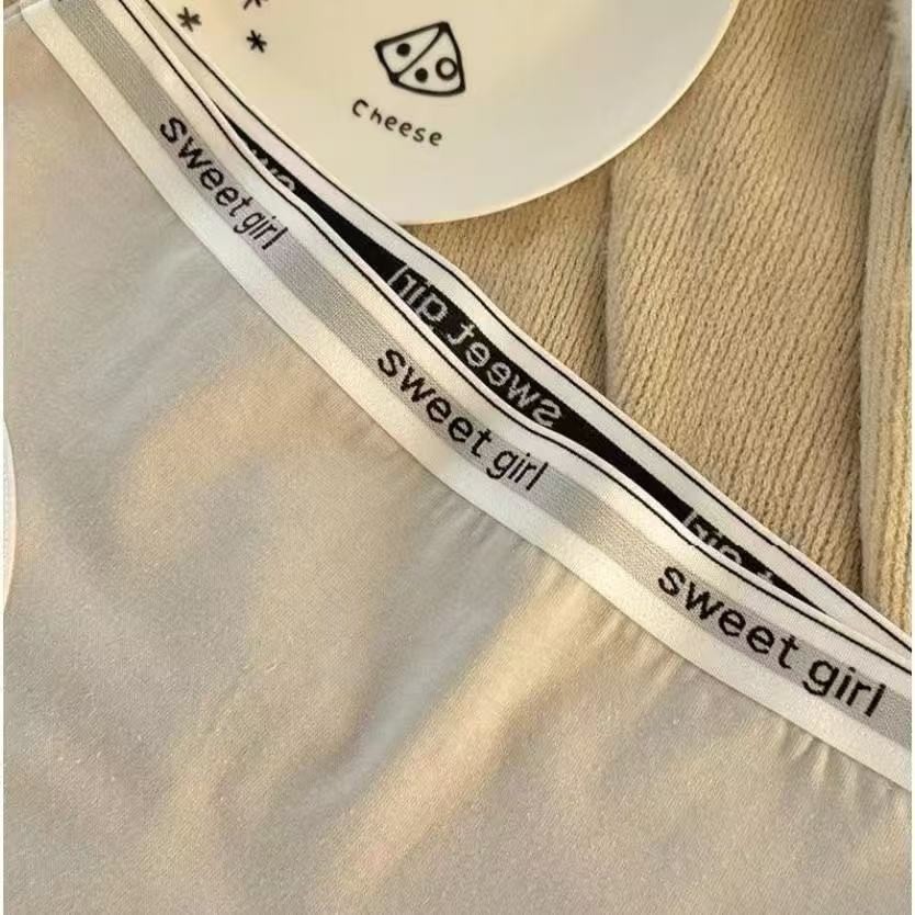 [ส่งจากไทย] กางเกงในผู้หญิง สไตล์เกาหลี กางเกงชั้นใน ผ้าฝ้าย สีพื้น ขอบเอวพิมพ์ลาย ผ้านิ่ม สวมใส่สบาย - รูปที่ 3