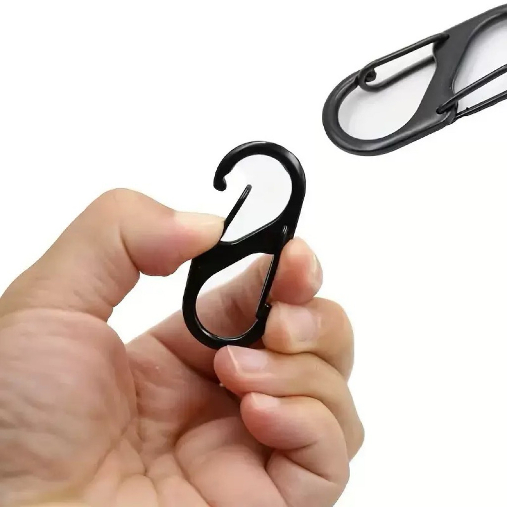 ตะขอโลหะ คาราบิเนอร์ ทรงรี CARABINER สีดำด้าน