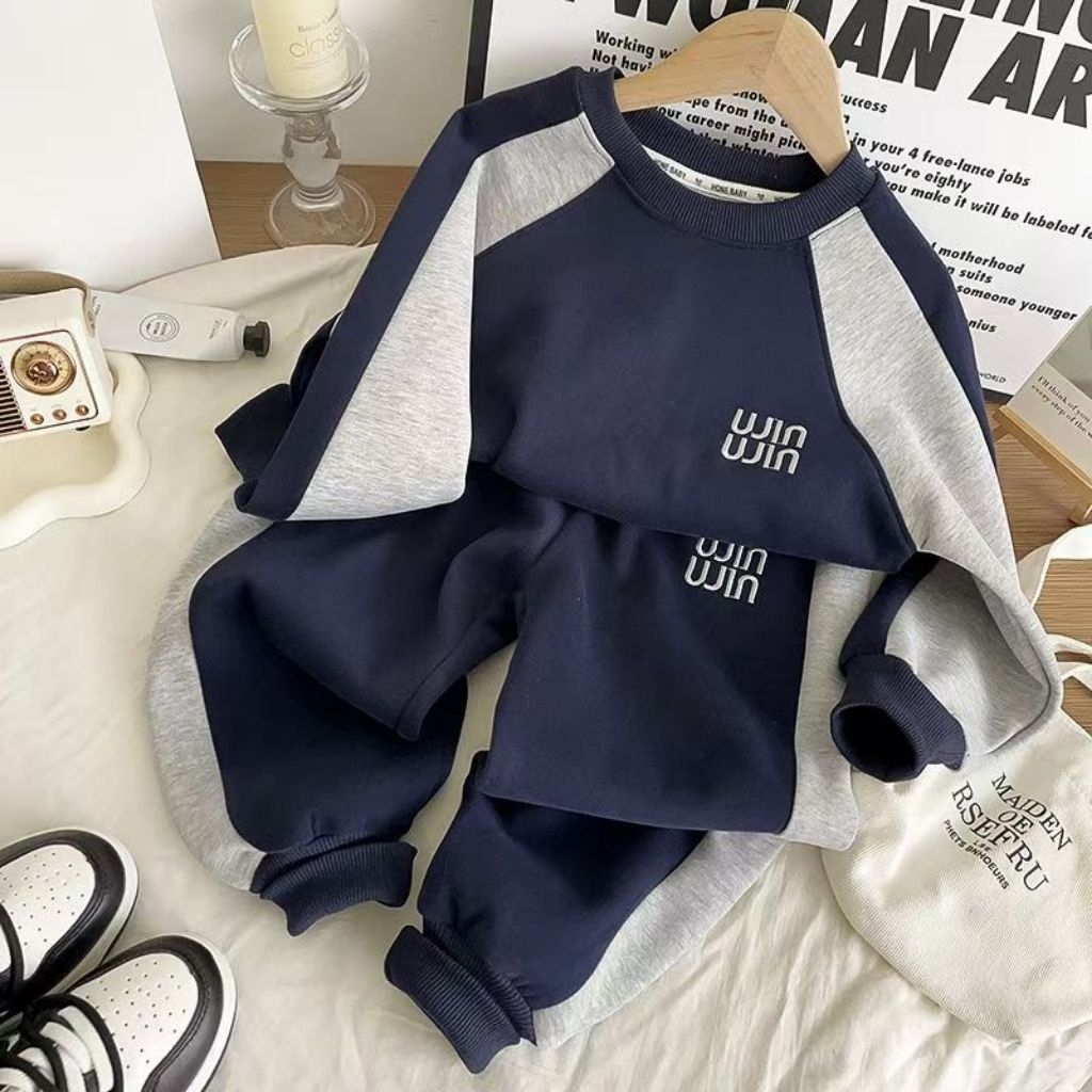 **พร้อมส่ง**Kawaii ชุดเสื้อคอกลม-กางเกง เด็ก สุดคุ้ม เอวยางยืด ขนาด120-170มี2สี ราคา ถูกที่สุด ดีลบีเคเค แกลเลอรีภาพที่ 8