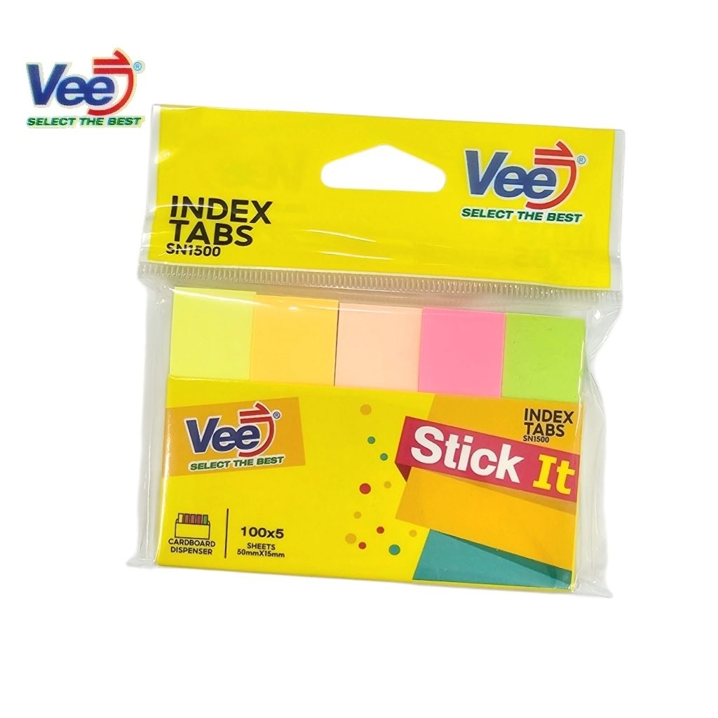 Vee กระดาษโน้ตกาว 5 สี SN1500 ขนาด 50มม.×15มม. Page Marker (สีละ 100 แผ่น) ราคา ถูกที่สุด ดีลบีเคเค แกลเลอรีภาพที่ 4