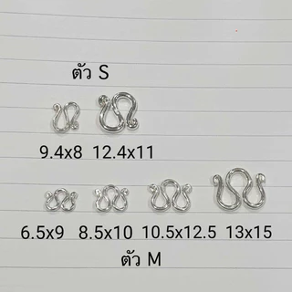 Top Silver:ตะขอตัวM ตัวS สปริงกลม ก้ามปู เงินแท้92.5%