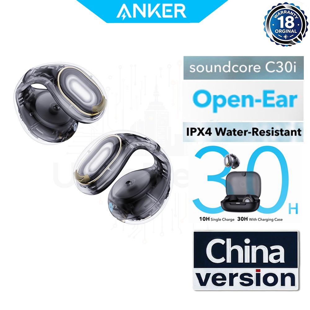 Soundcore C30i Clip-On Earbuds Lightweight Stable Fit, Small-Ear Friendly 30H Play, IPX4