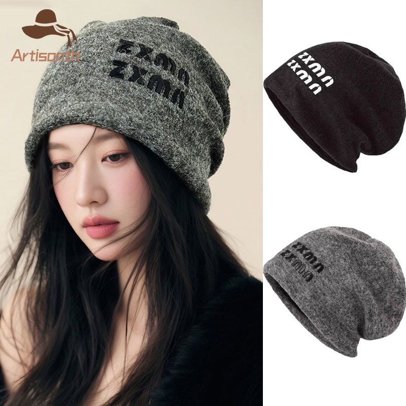 ส่งเร็ว💥หมวกซ้อนกัน beanie ผ้าขนสัตว์ถัก อินเทรนด์สไตล์เกาหลี ให้ความอบอุ่นกันลม ไม่จํากัดเพศสวมใส่ได้ทุกโอกาส