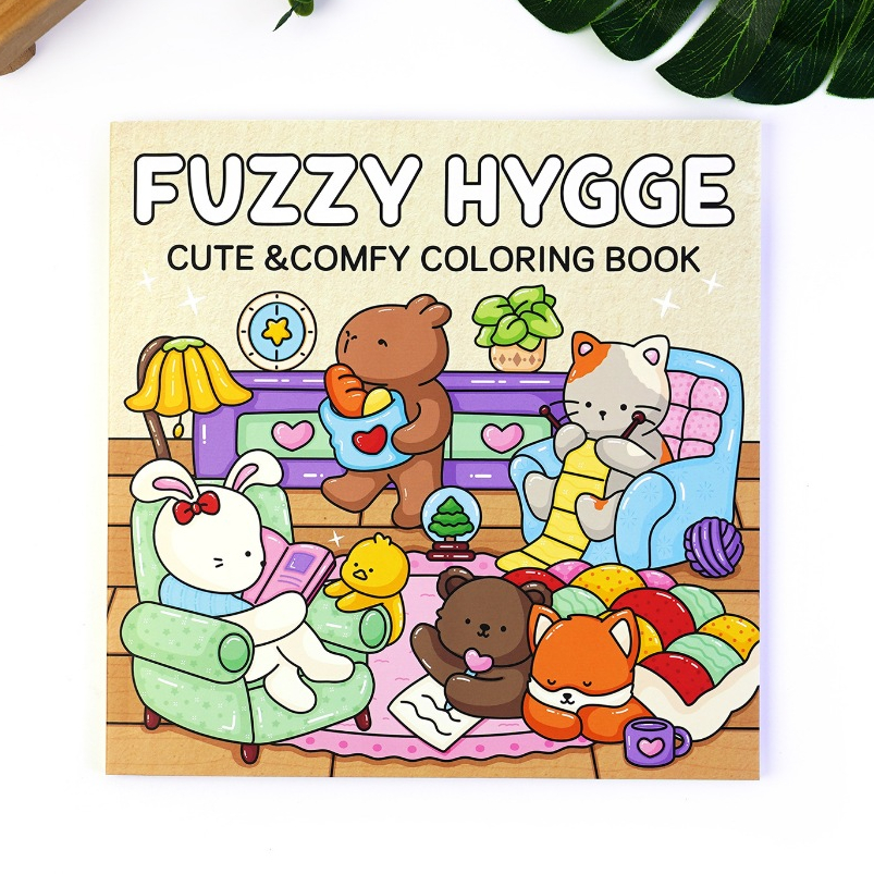 สมุดภาพระบายสี FUZZY HYGGE ภาพน่ารัก ลายเส้นชัด [Pre-order]