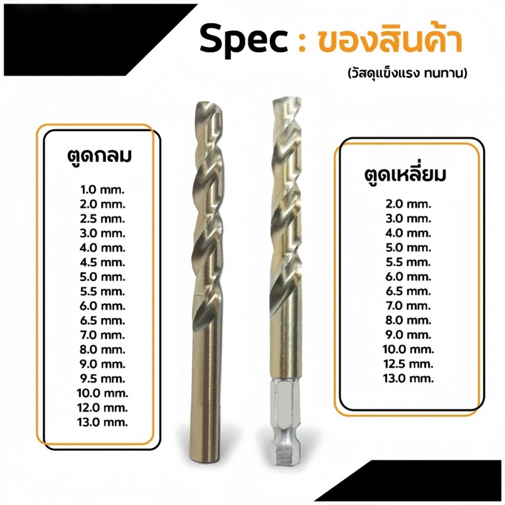 WellooThailand ดอกสว่าน ดอกสว่านหกเหลี่ยม ดอกสว่านกลม ดอกสว่านเจาะเหล็ก ดอกสว่านเจาะไม้
