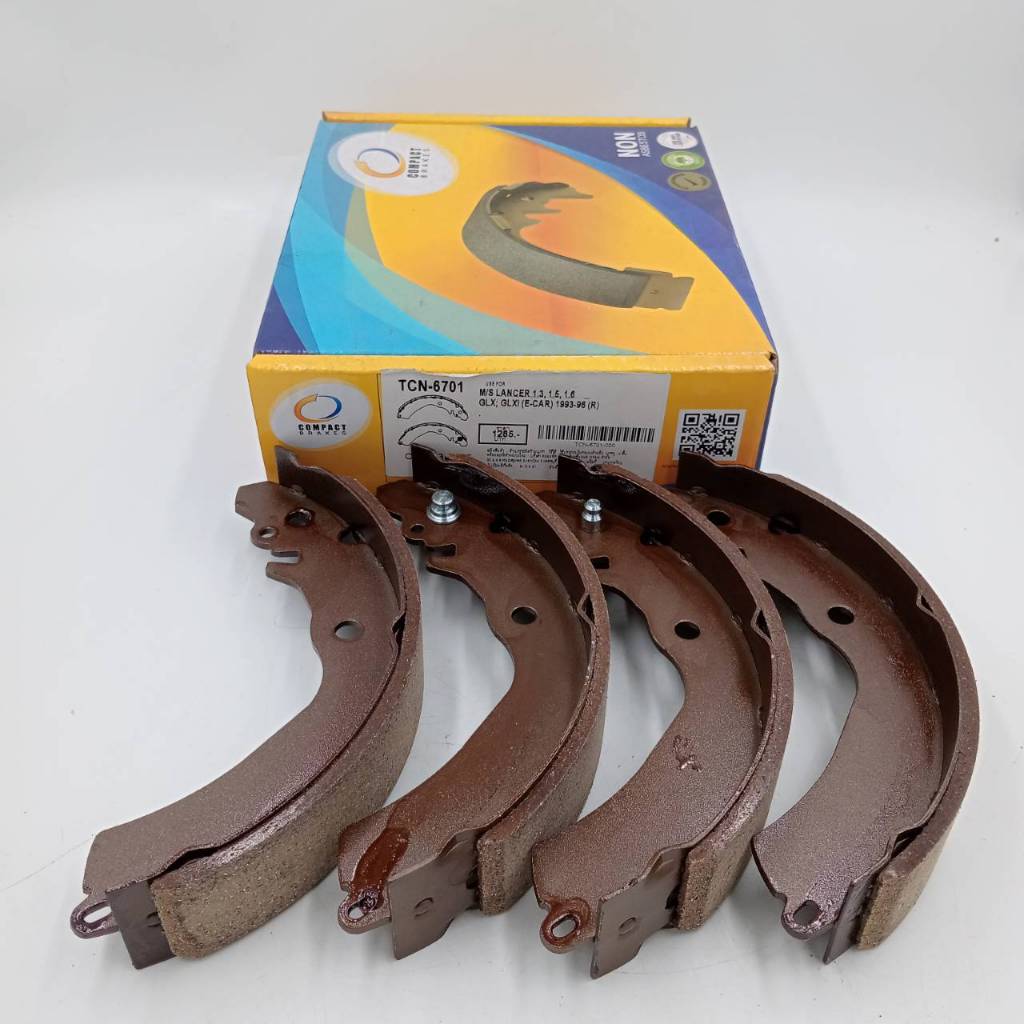 ก้ามเบรกหลัง-ผ้าเบรกหลัง  MITSUBISHI LANCER 1.3,1.5,1.6  ( TCN-6701 ) ยี่ห้อ COMPACT BRAKES