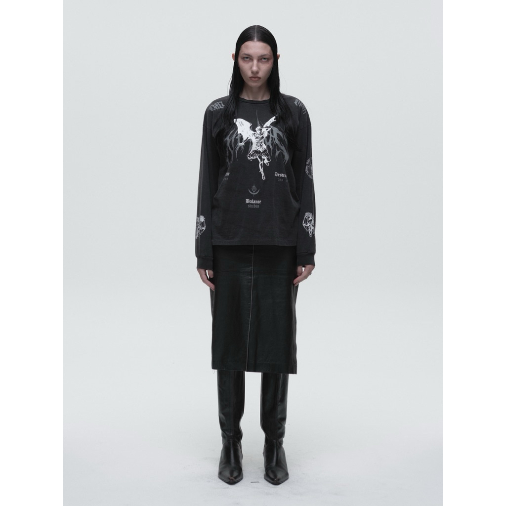 ’13YA’ Black Faded Long Sleeve – โปรปัง