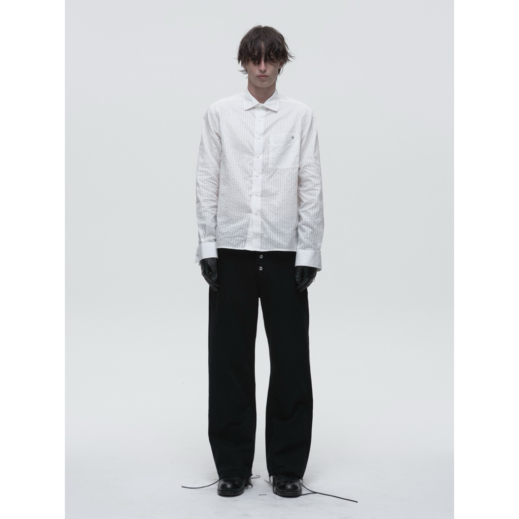 White Metallic Oxford Shirt