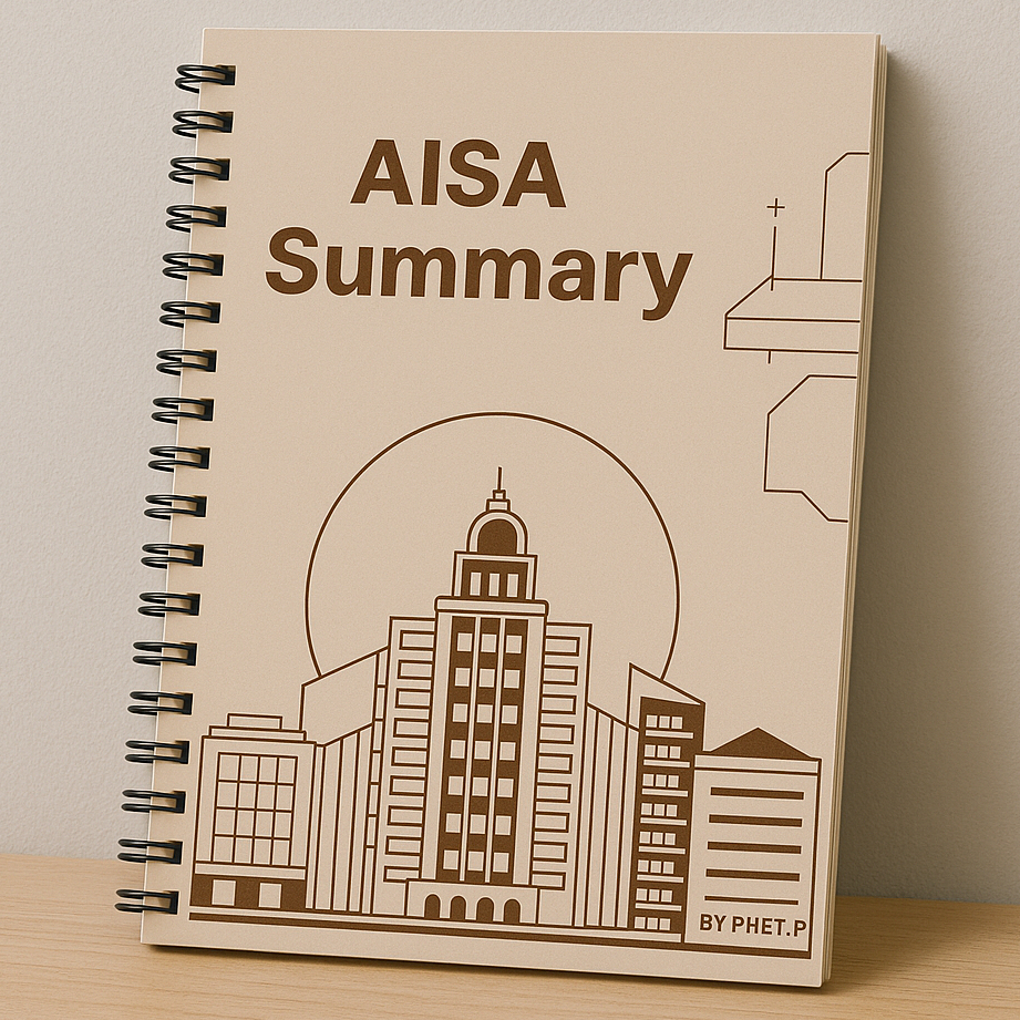[ของใหม่ พร้อมส่ง] สรุปเนื้อหา สูตร และไฟล์โจทย์ สำหรับเตรียมตัวสอบ AISA (หนังสือ A4 ขาวดำ 96 หน้า)