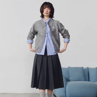 Bemingskirt071(XS-4XL)-BMG Pleated Midi Skirt – ลุคสุภาพที่มีดีเทล ดูดีได้ทุกวันในแบบ BEMING