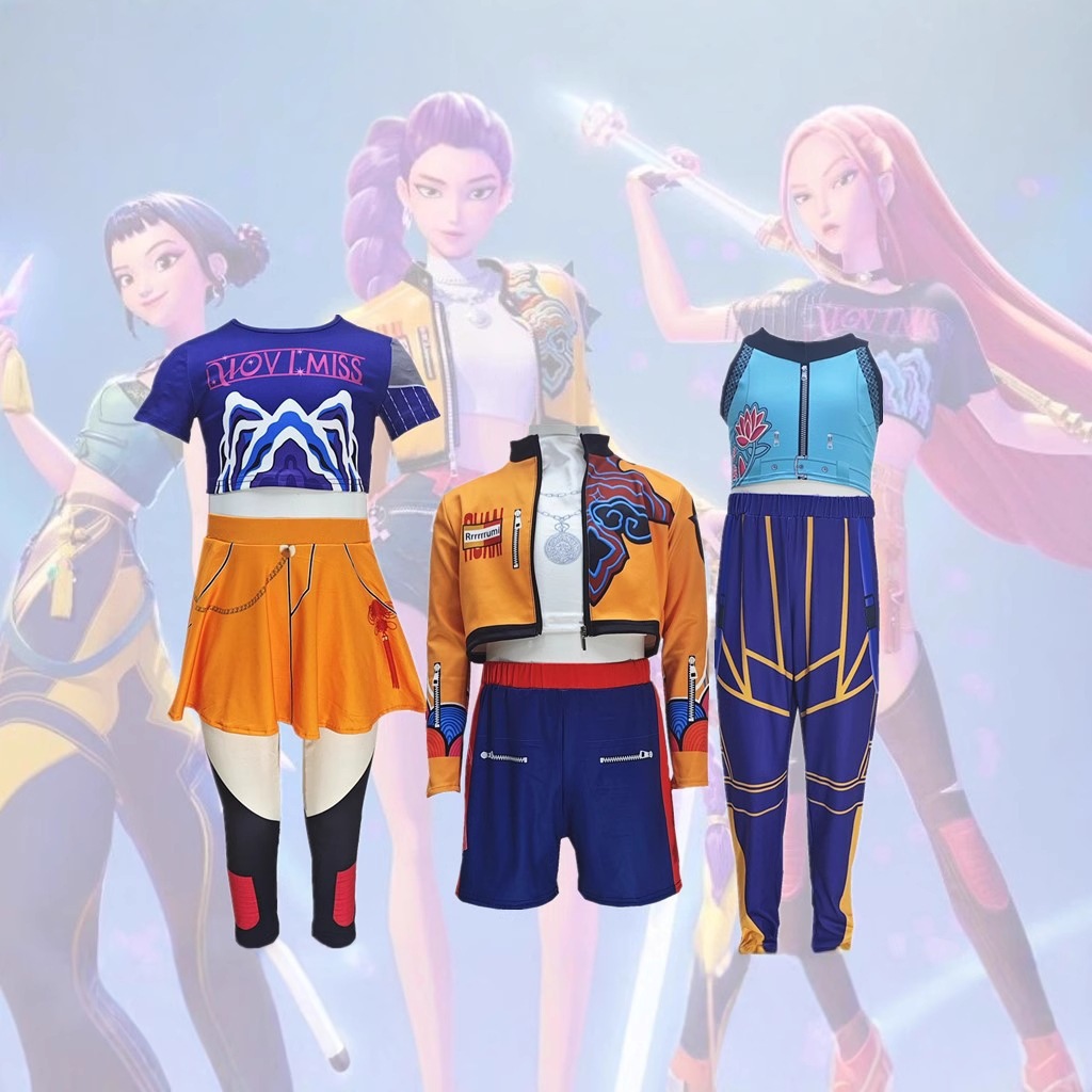 สินค้าจุด/ชุดสูทคอสเพลย์เด็ก แอนิเมชั่นKPOP DEMON HUNTERS RUMI ZOEY MIRA มหกรรมอะนิเมะ/เสื้อฮู้ดซิป