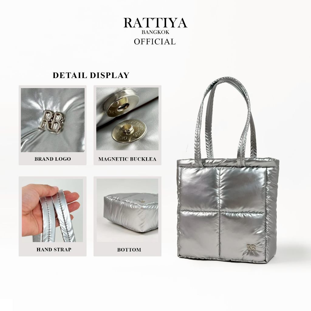 [RATTIYA BANGKOK] Quadra Tote Bag rPET / 2 colors กระเป๋านุ่มนิ่มผ้าRecycled น้ำหนักเบาพิเศษ สะพายไหล่ - รูปที่ 2