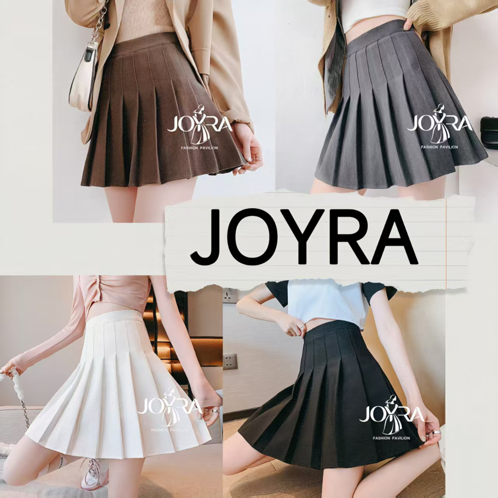 พร้อมส่ง  สไตล์เกาหลีกระโปรงเทนนิสสูงสีพื้นกระโปรงสั้น Clothing Women