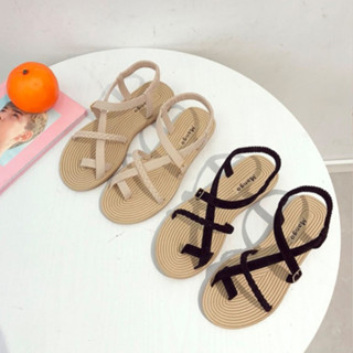 civicera_dudushop2 รองเท้าแตะแบบรัดส้นเท้า สายไขว้ KD11