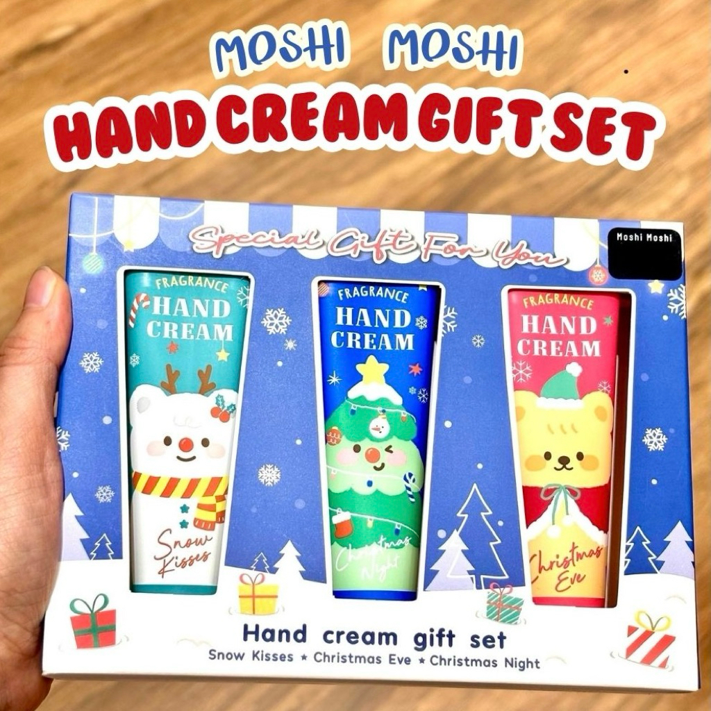 พร้อมส่ง❣️Moshi Moshi hand cream gift set christmas 🎄โมชิ โมชิ แฮนด์ครีม 3 กลิ่น
